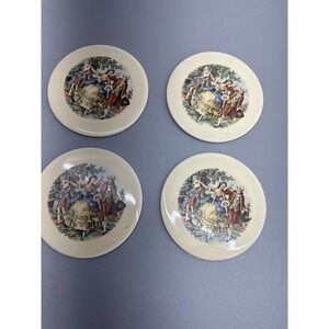 Rare 1950's Wheeler Ceramic Art Trivet ~ Fragonard Style Courting Couple